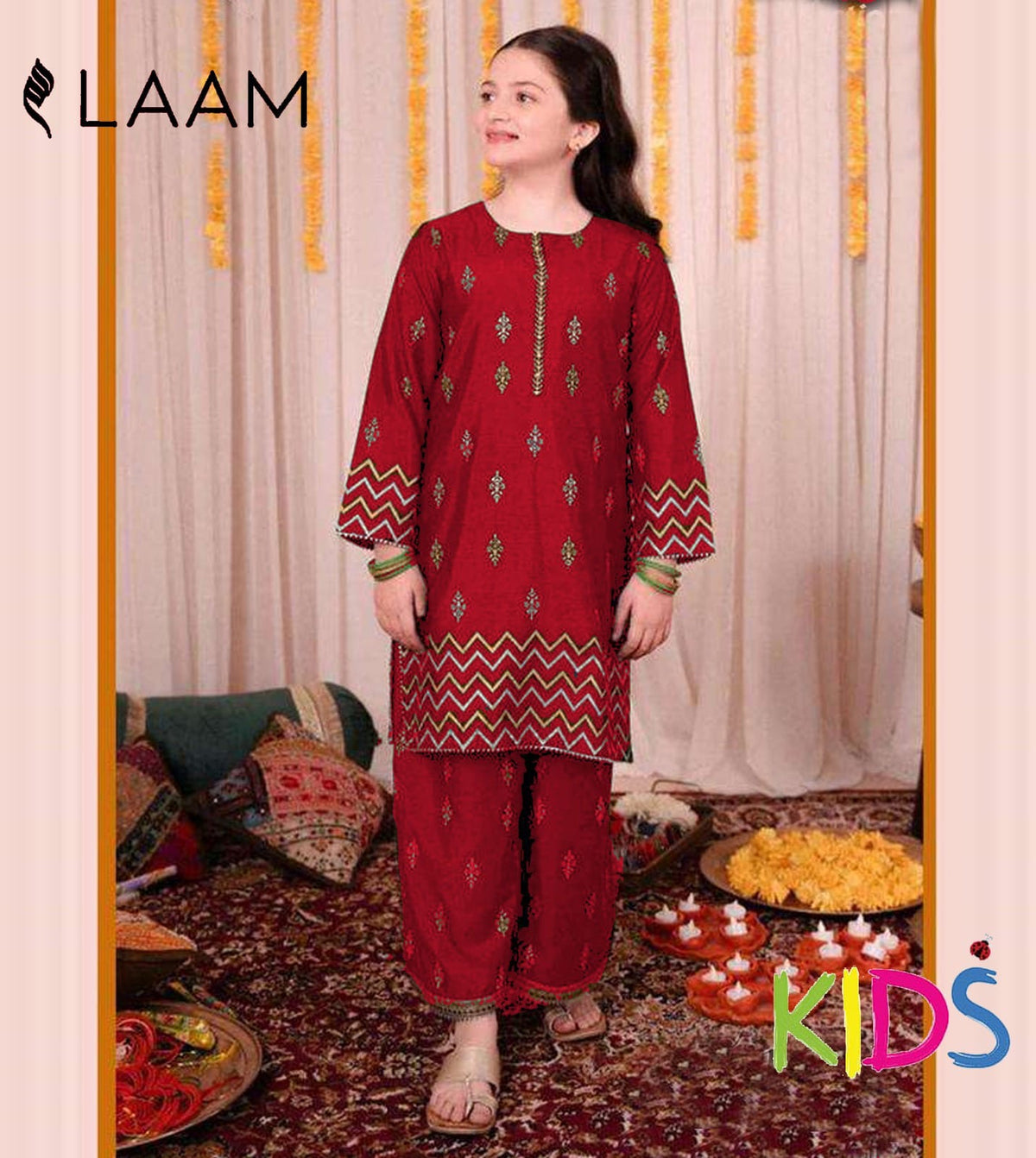 BRAND: LAAM embroidered cotton luxury unstitched 3pc