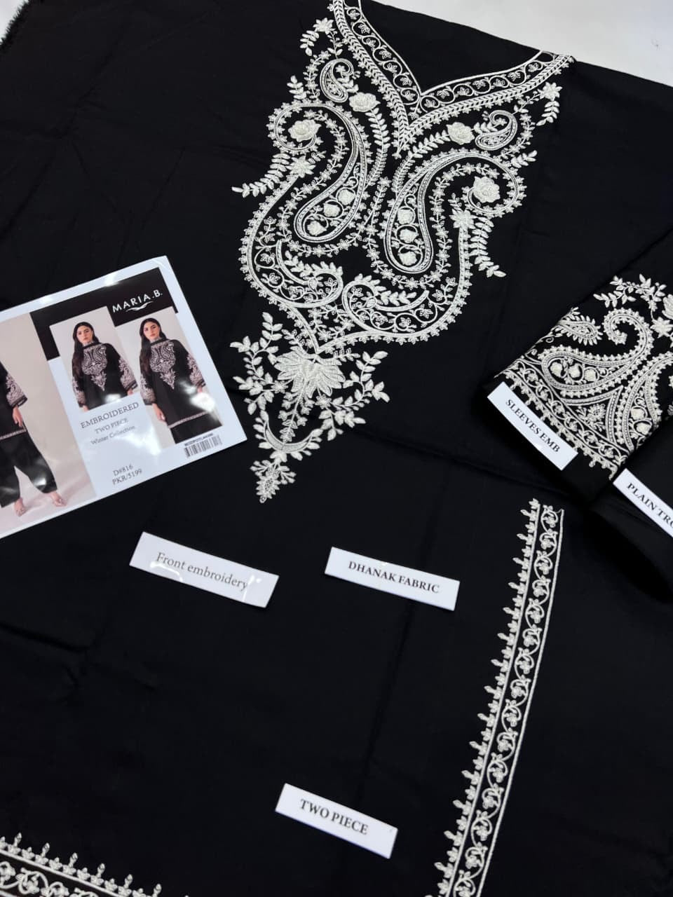 MARIA.B dhanak embroiderd unstitced 2pc