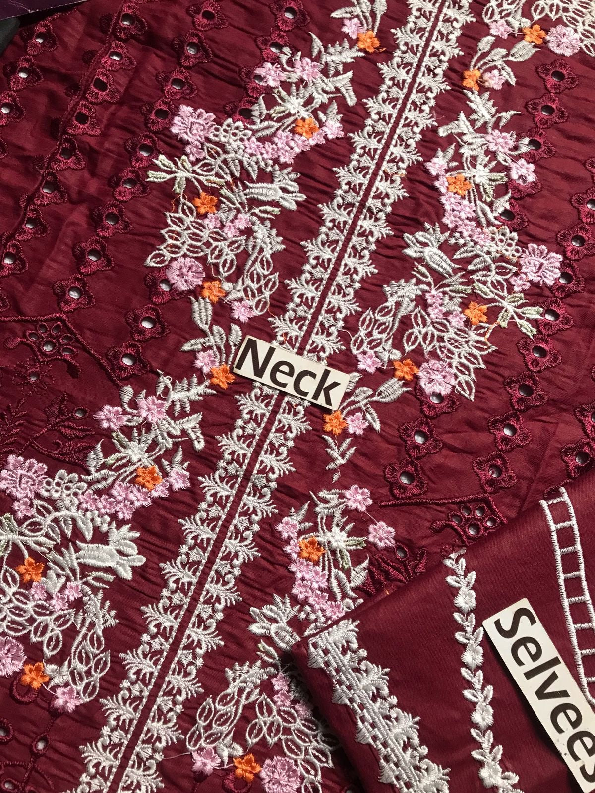 ELAF cotton chikankari embroidered summer unstitced 3pc✓