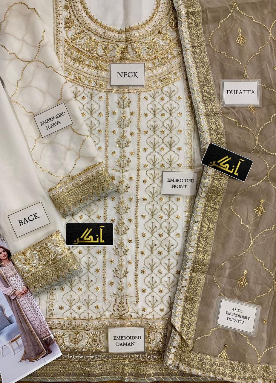 ASIM JOFA chiffon embroidered sequence luxury unstitched 3pc