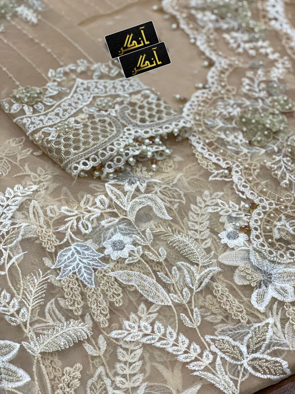 MARIA.B net saree embroidered sequence hand embellished luxury unstitched