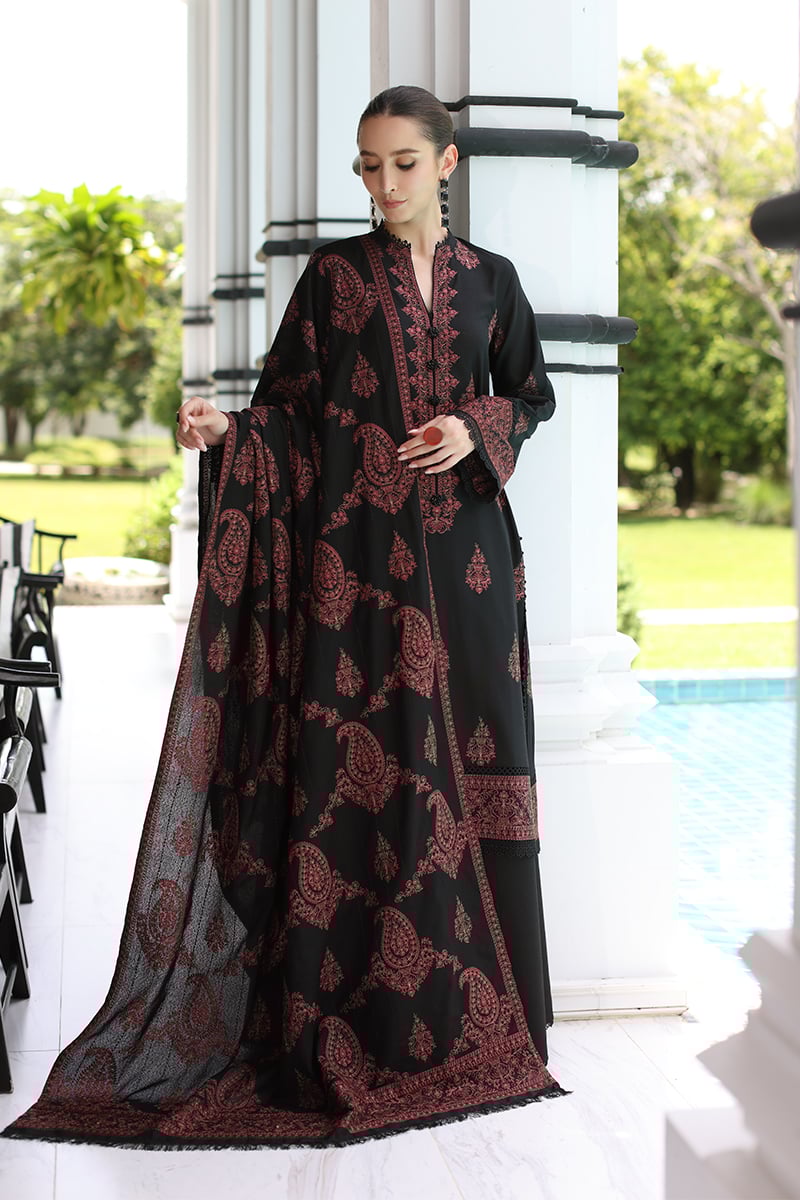 BAREEZE dhanak embroidered luxury unstitced 3pc