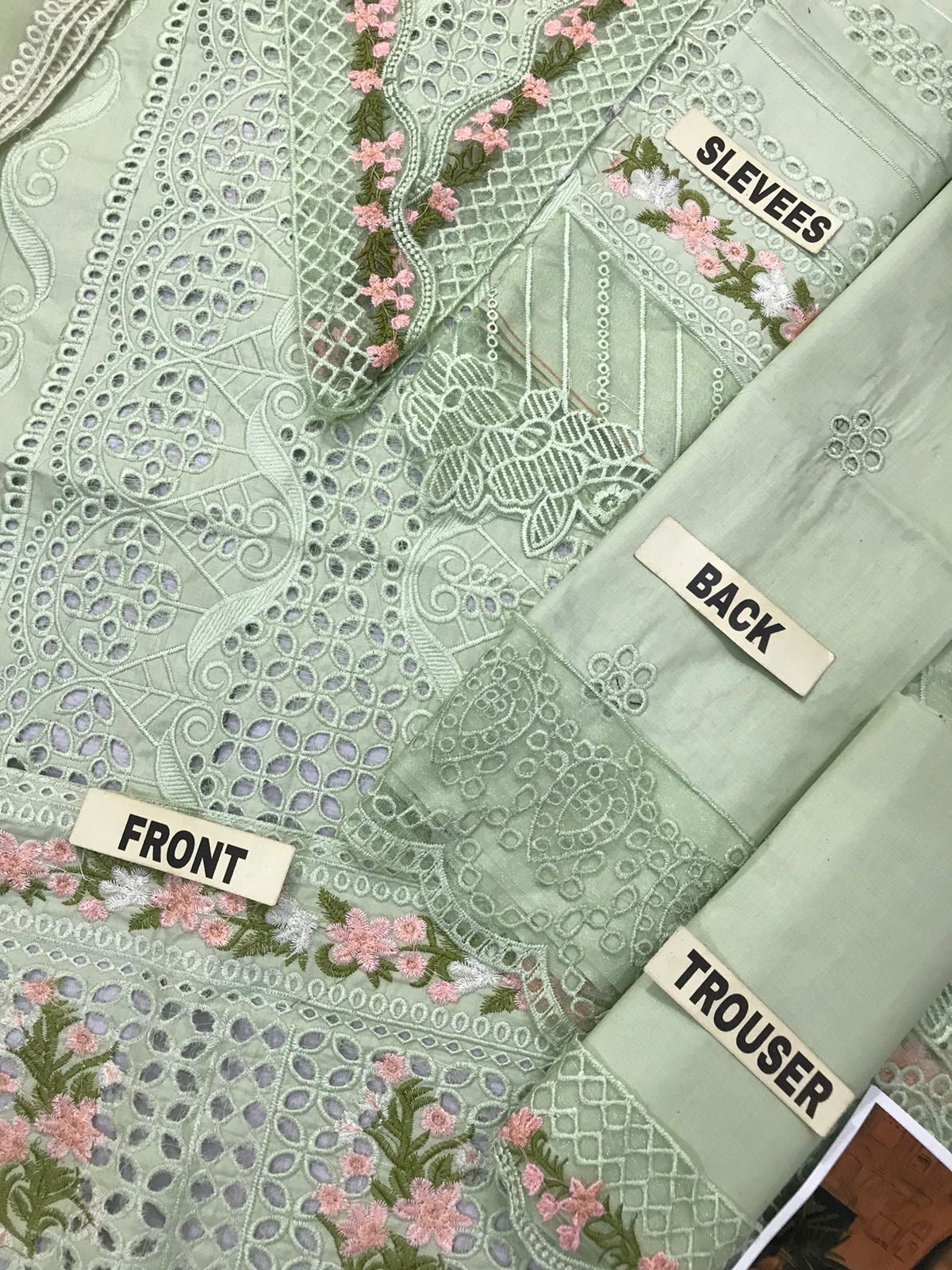 ADAN LIBAS chikankari cotton luxury embroidered summer unstitced 3pc✓