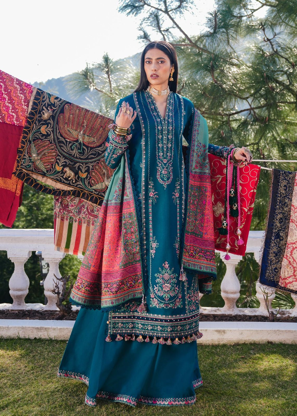 HUSSAIN REHAR dhanak embroiderd luxury unstitched 3pc