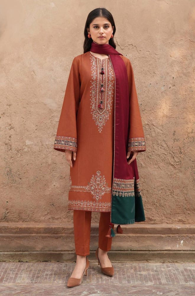 JAZMIN dhanak embroidered unstitched 3pc