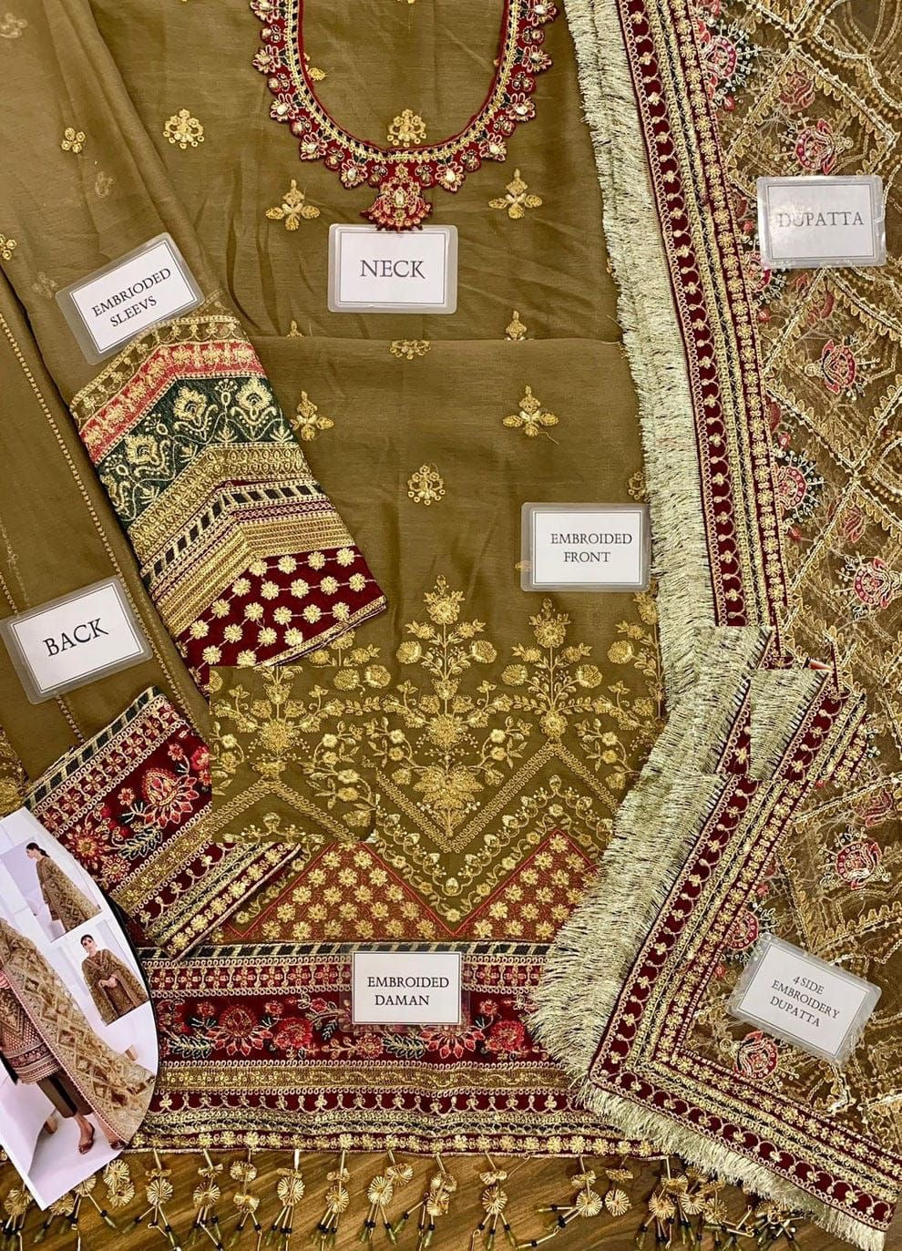 BAROQUE chiffon embroidered sequence luxury unstitched 3pc