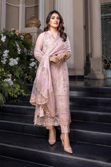 AZURE CHIFFON EMBROIDERED UNSTICHED 3PC SUIT | KPA0076