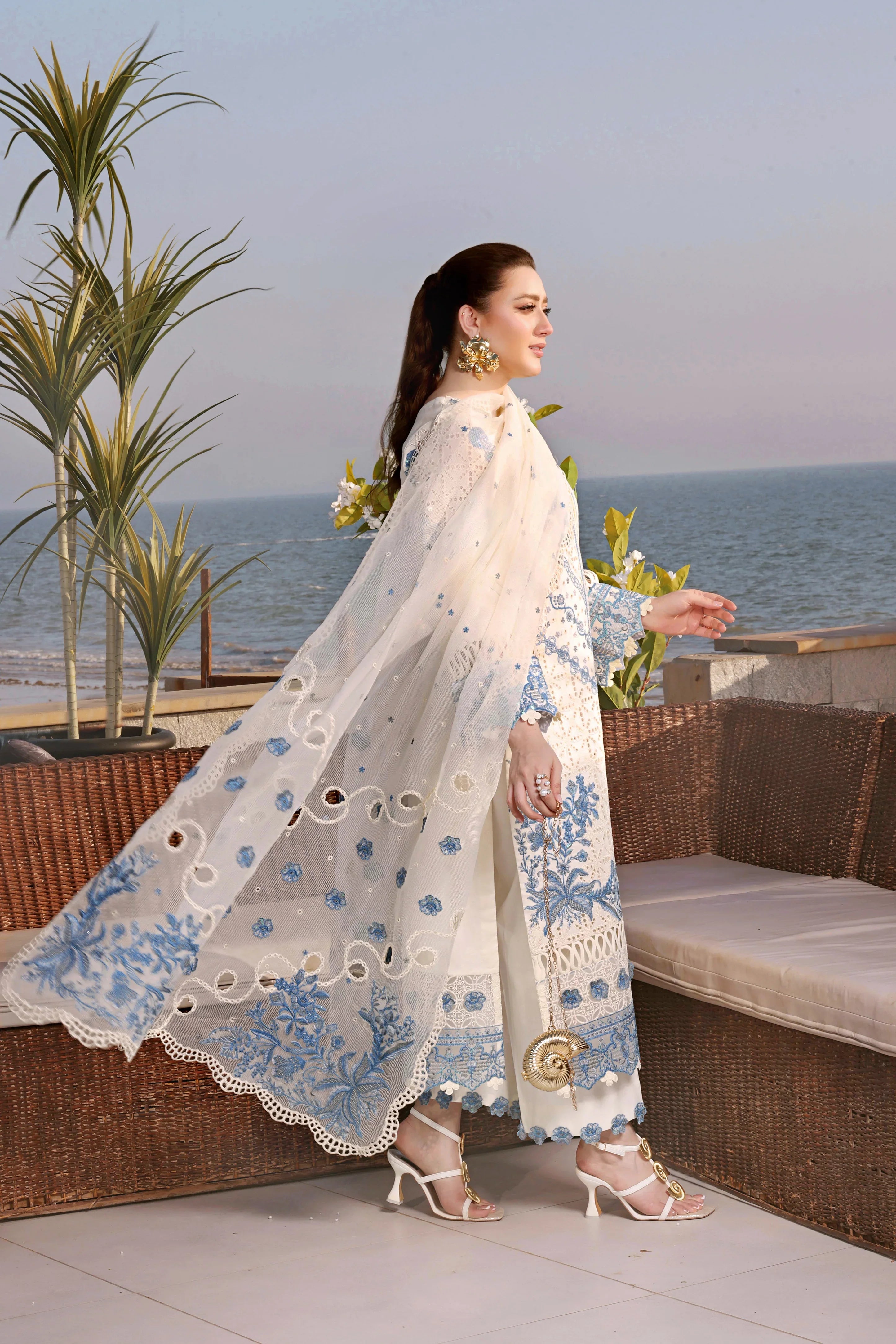 ANEELA'S CHIKENKARI EMBROIDERED UNSTITCHED 3PC SUIT | KPA0132