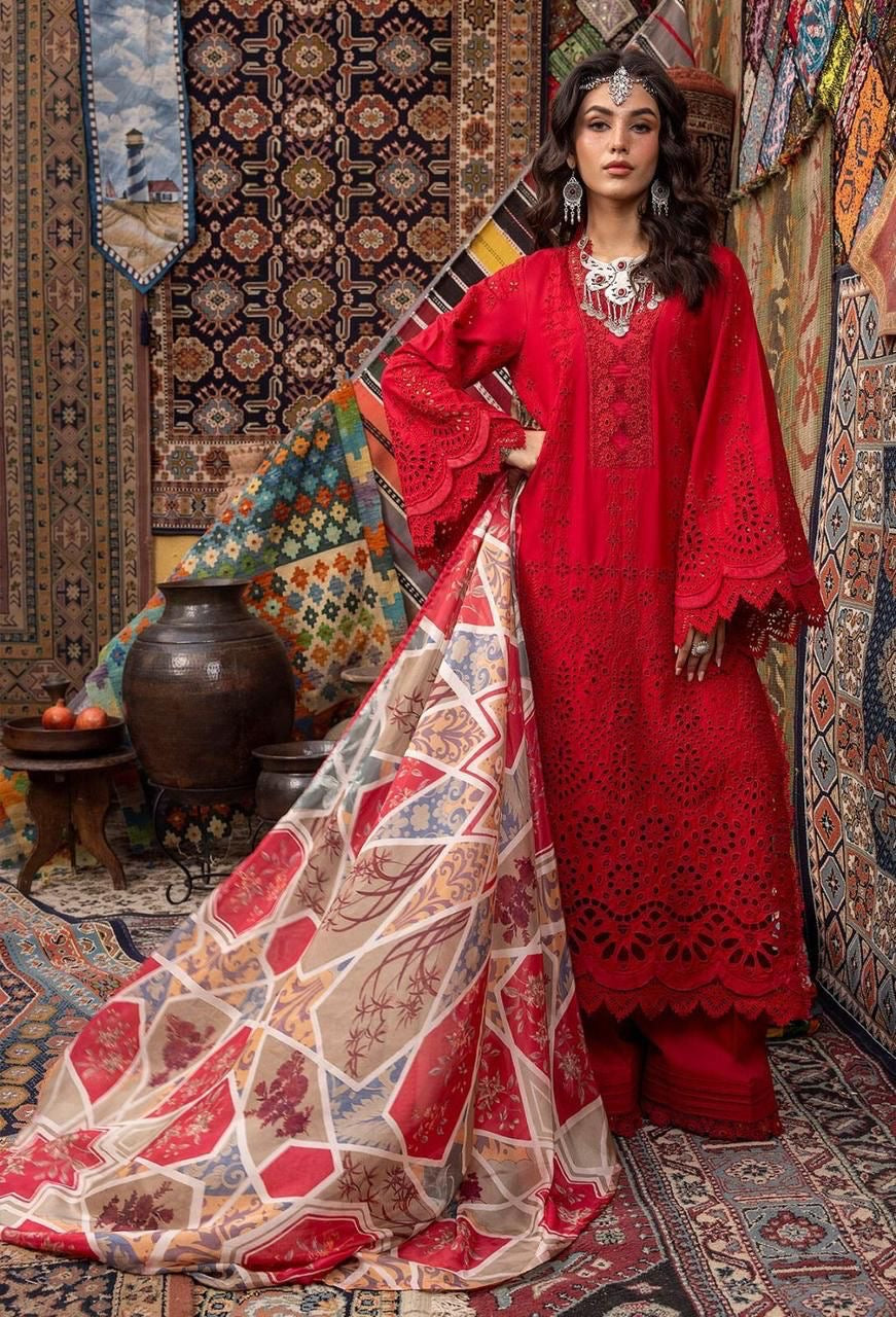 ADAN'S LIBAS chikankari cotton embroidered summer unstitced 3pc ✓