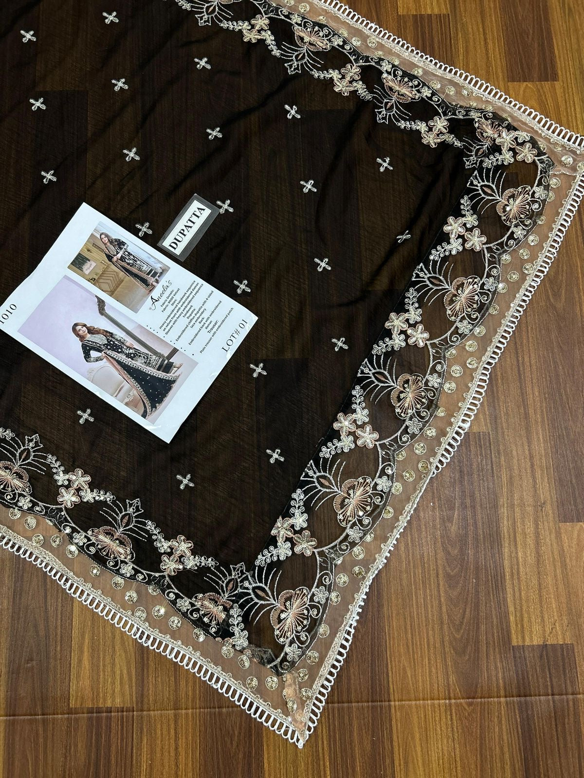 BRAND ANEELAS velvet embroidered hand embellished luxury unstitched 3pc