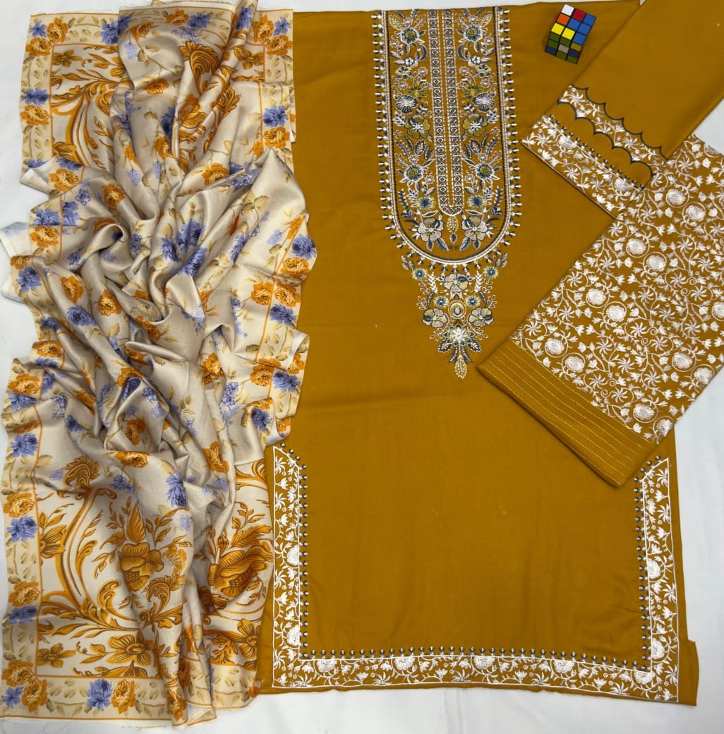 SAPPHIRE embroidered dhanak luxury unstitched 3pc