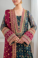 BAROQUE CHIFFON EMBROIDERED UNSTITCHED 3PC SUIT | KPA0102