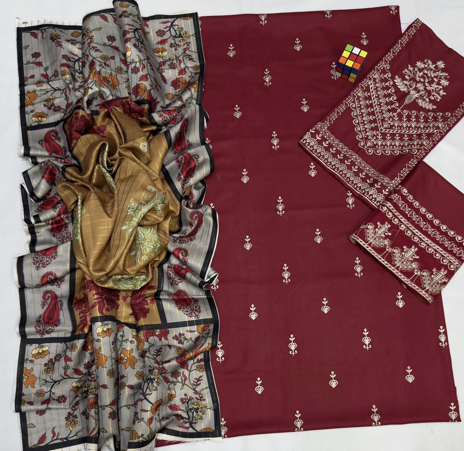 URGE dhanak embroidered unstitched 3pc