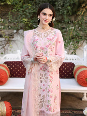 MAHNUR LAWN HEAVY EMBROIDERED UNSTITHCED 3PC SUIT | KPA0134