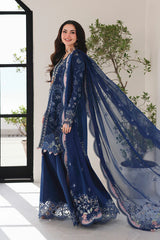 QALAMKAR CHIKENKARI UNSTITCHED 3PC SUIT | KPA0091