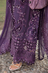 MARIA.B CHIFFON EMBROIDERED UNSTITCHED 3PC SUIT | KPA0068
