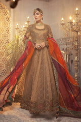 MARIA B WEDDING EMBROIDERED UNSTICHED 3PC MAXI | KPA0116