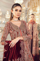 MARIA.B UNSTITCHED EMBROIDERED SALMON PINK 3PC SUIT BD-2701 – KPA0058