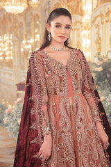 MARIA.B UNSTITCHED EMBROIDERED SALMON PINK 3PC SUIT BD-2701 – KPA0058