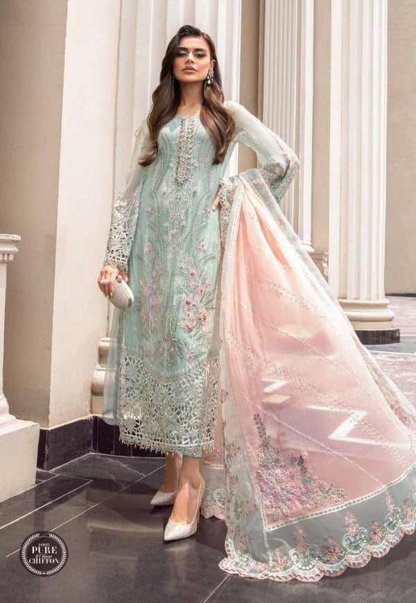 MARIA.B COUTURE CHIFFON EMBROIDERED UNSTICHED 3PC