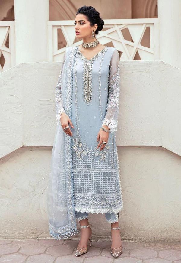 MUSHQ ORGANZA EMBROIDERED WEDDING UNSTITCHED 3PC