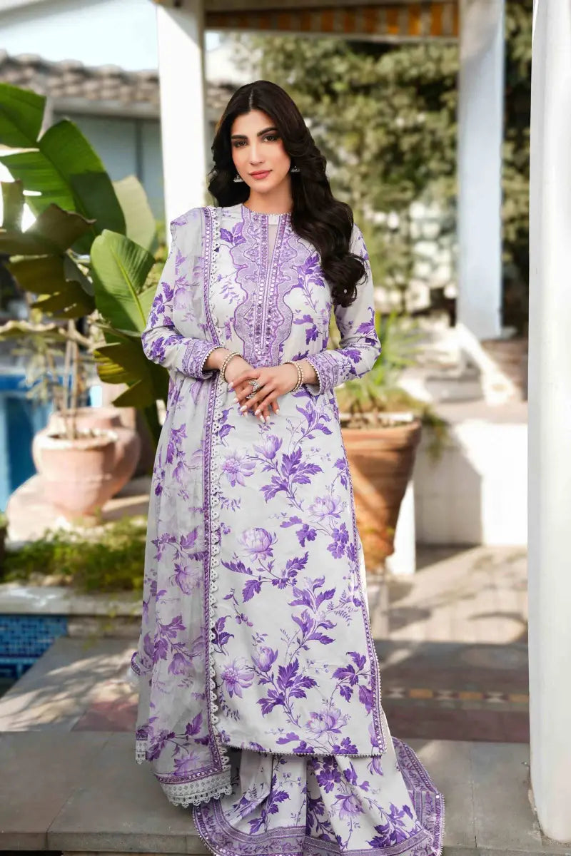 ANEELA'S lawn printed embroidered patch work luxury unstitched 3pc✓
