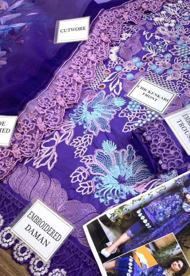 MUSHQ cotton chikankari embroidered eid jora unstitced 3pc✓