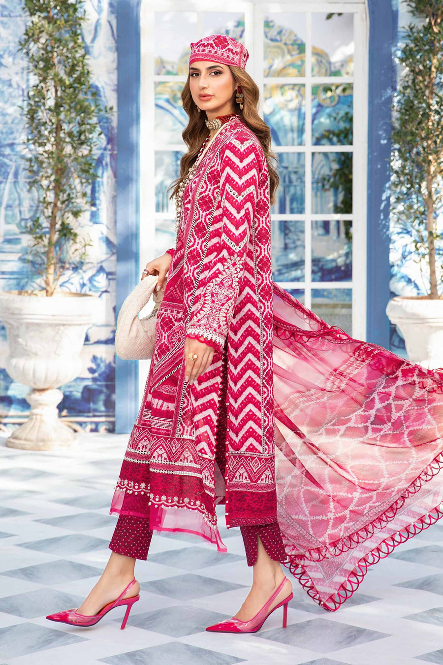 MARIA.B  Unstitched Printed Suit | MPT-2208-A 3pc