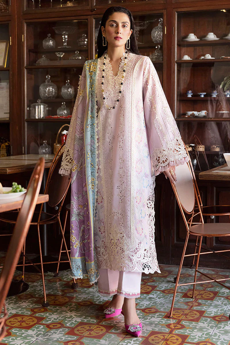 MUSHQ cotton chikankari embroidered luxury unstitced luxury 3pc✓