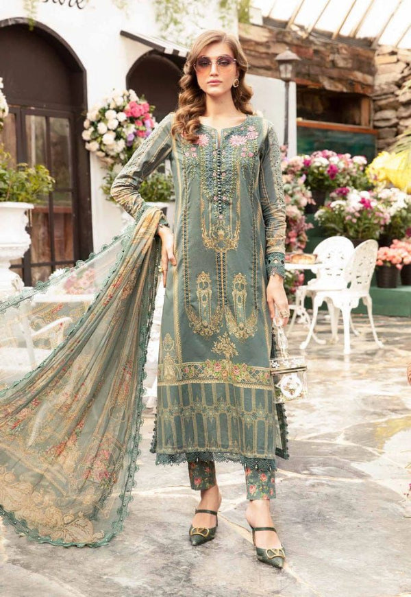 MARIA.B lawn printed embroidered patch-work unstitced 3pc✓