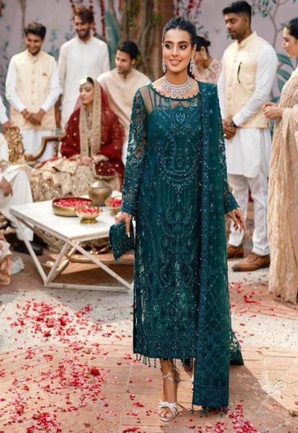 KANWAL MALIK NET LUXURY EMBROIDERED UNSTICHED 3pc