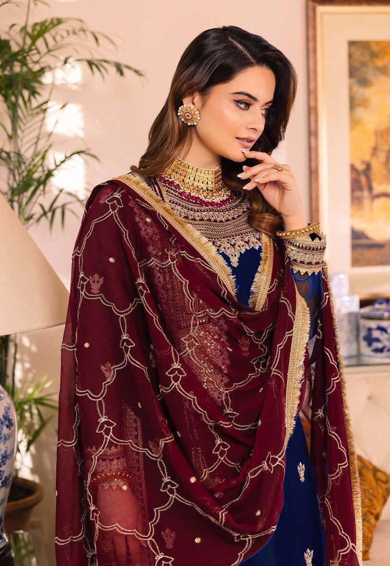 ASIM JOFA CHIFFON WEDDING EMBROIDERED UNSTITCHED 3PC