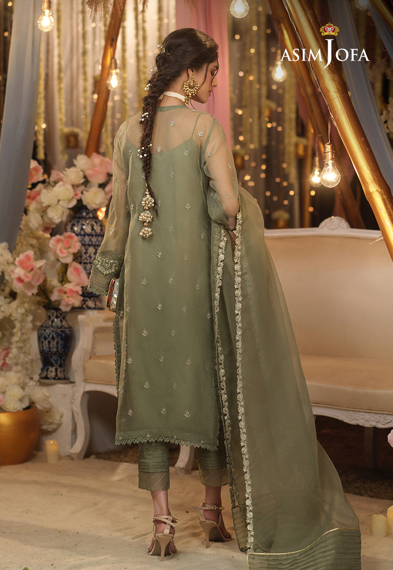 ASIM JOFA ORGANZA PARTY WEAR EMBROIDERED UNSTITCHED 3PC