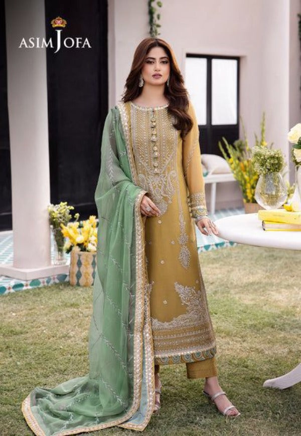 ASIM JOFA WEDDING CHIFFON EMBROIDERED UNSTICHED 3PC