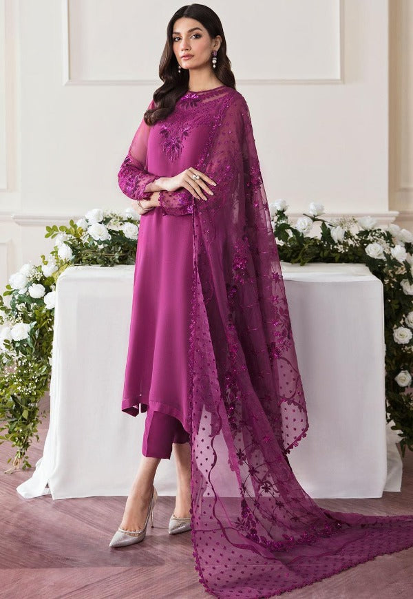 BAROQUE PARTY WEAR CHIFFON UNSTICHED 3PC