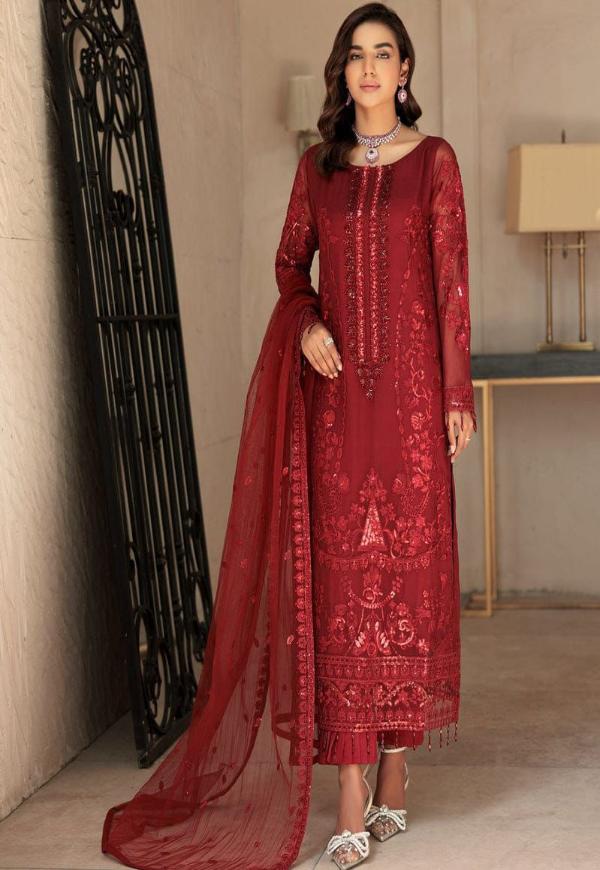 EMAN ADEEL ORGANZA EMBROIDERED WEDDING UNSTITCHED 3PC