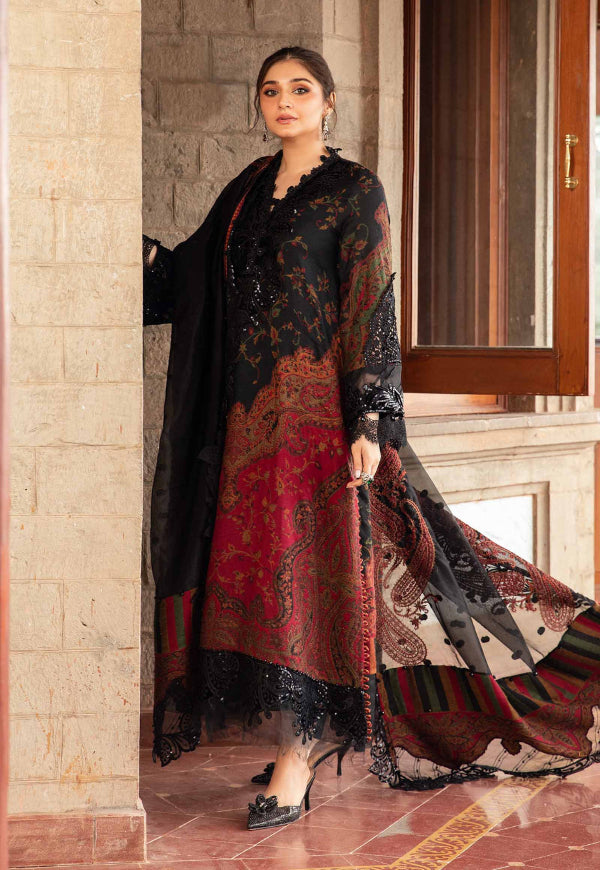 MARIA.B lawn printed with embroidered patch unstitced 3pc✓