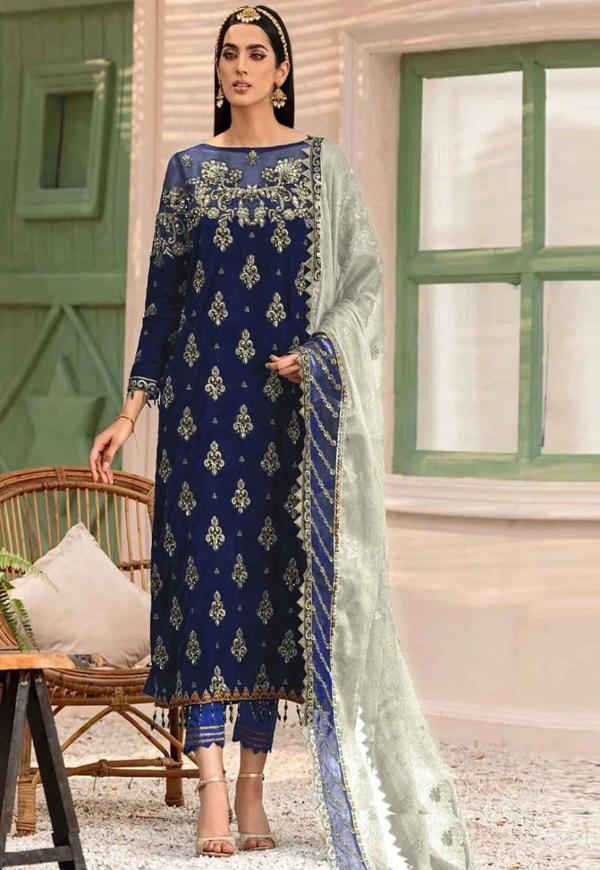 EMAAN ADEEL VELVET EMBROIDERED WEDDING UNSTITCHED 3PC