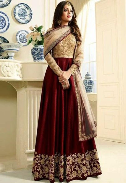 INDIAN MAXI CHIFFON EMBROIDERED UNSTITCHED 3PC – ANGAN