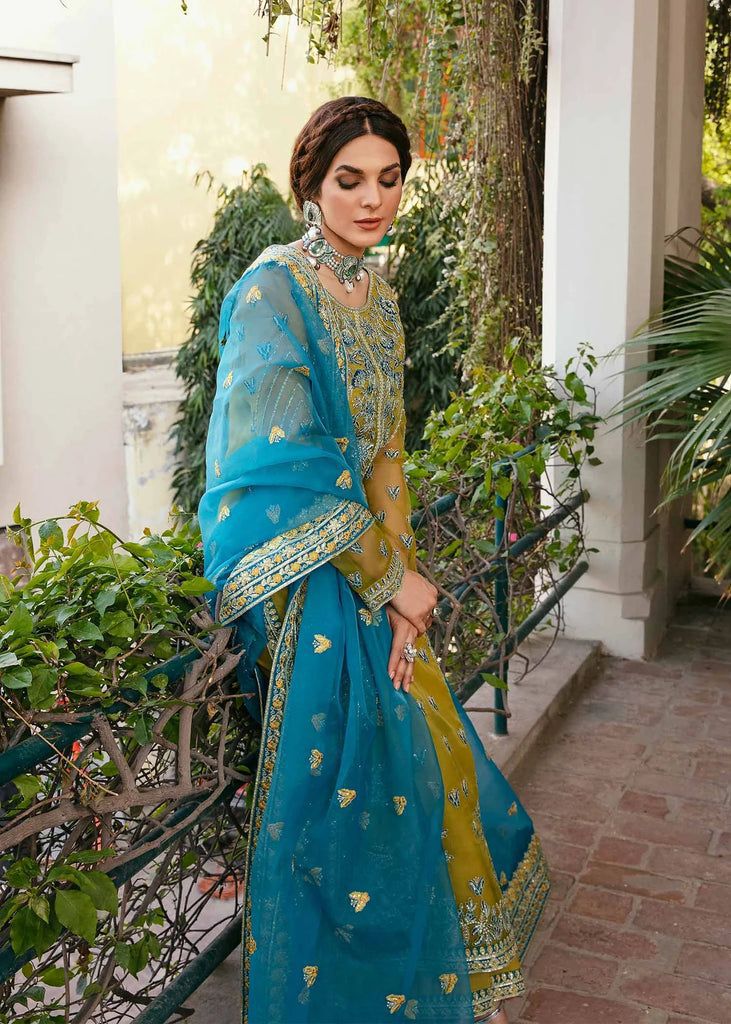 AKBAR ASLAM ORGANZA EMBROIDERED UNSTICHED 3pc